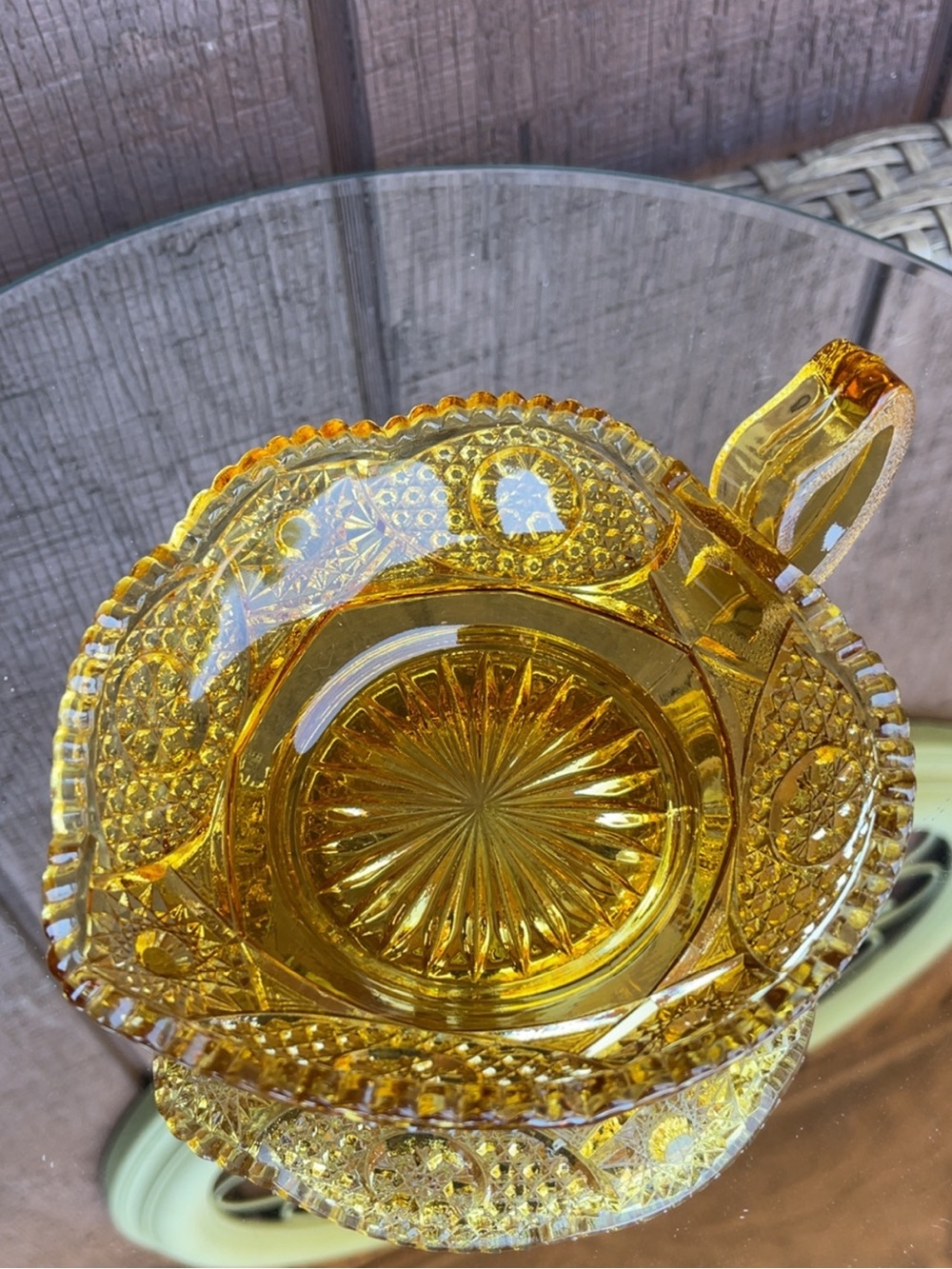 Vintage Amber Fostoria Glass Nappy - Picture 3 of 5